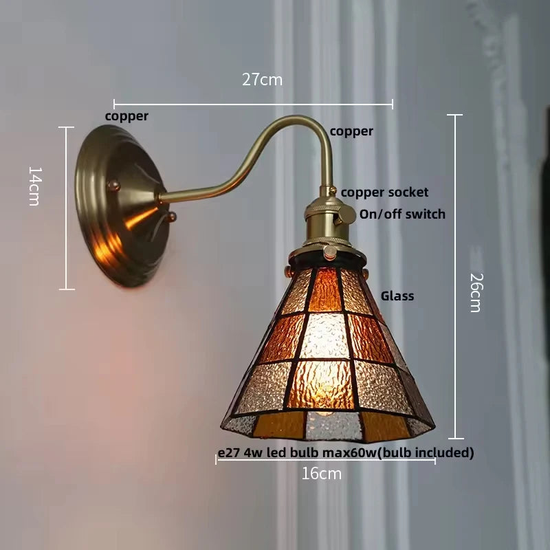 lampe suspension tiffany géométrique transparente couleurs variées triangles cercles vintage