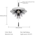 suspension lumineuse contemporaine or noir minimaliste métal cercles concentriques 249 2000 lumens
