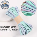 corde coton 10mètres 3mm rayures horizontales rose blanc gris vert bleu orange jaune texturée