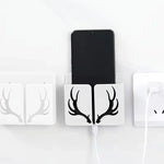 support mural adhésif antlers moderne blanc noir rose bleu vert câbles lunettes télécommande prise