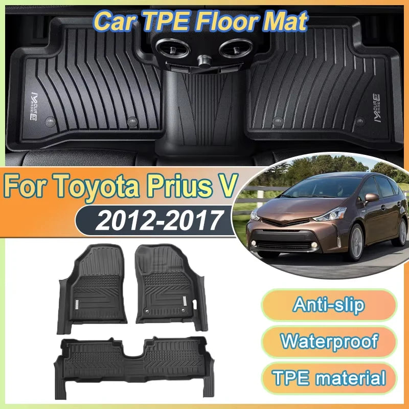 tapis sol voiture noir anti dérapant imperméable anti salissures facile nettoyage moderne toyota prius
