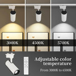 spots led modernes noir blanc télécommande dimmable ensembles complets rail