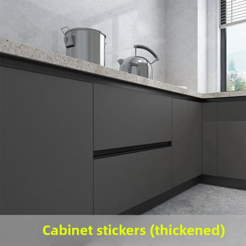 autocollant mural pvc gris noir adhésif imperméable armoire cuisine meuble cuisine moderne