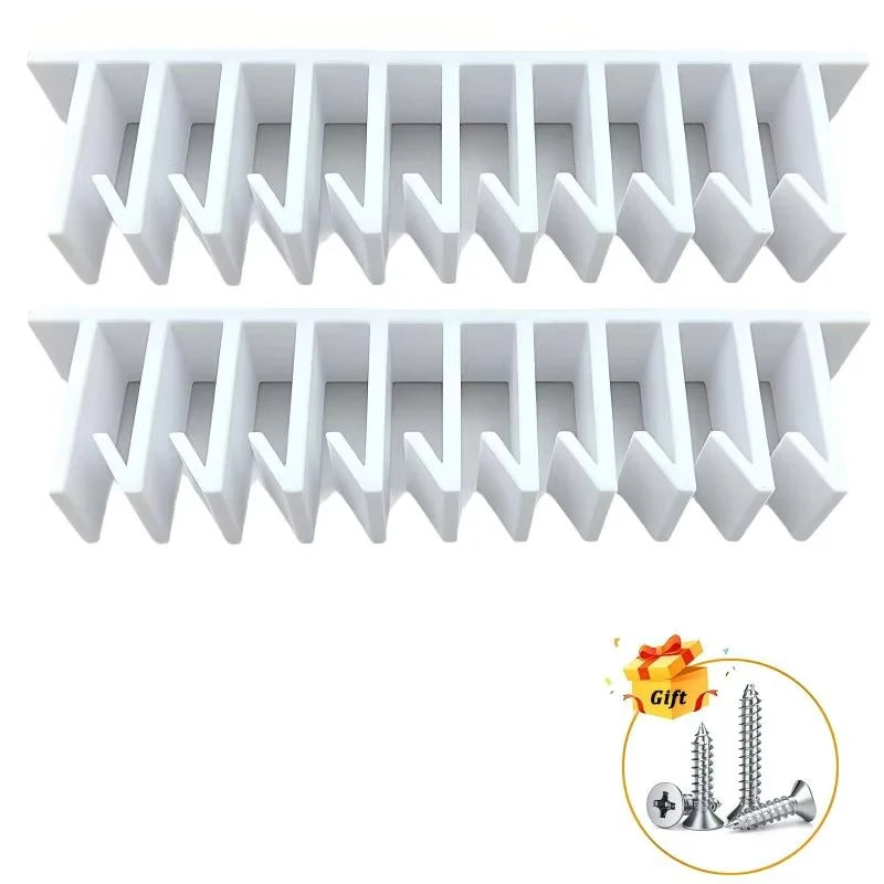 rangement couvercles blanc pratique moderne fixation murale compartiments divers conteneurs cuisine organizerHooks
