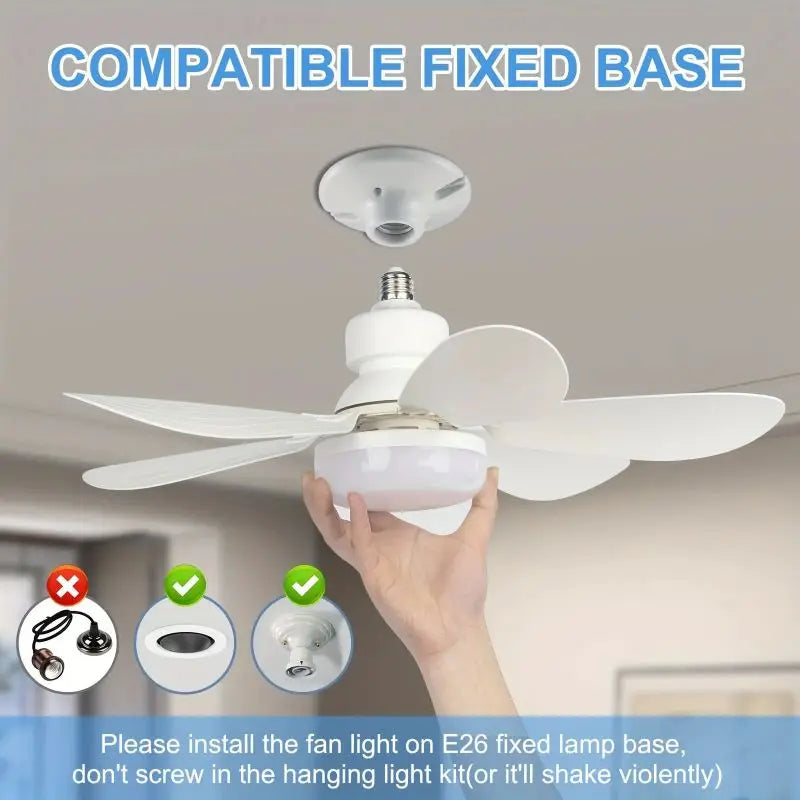 ventilateur lampe led télécommande blanc moderne minimaliste 24w 30w 40w 80w e27