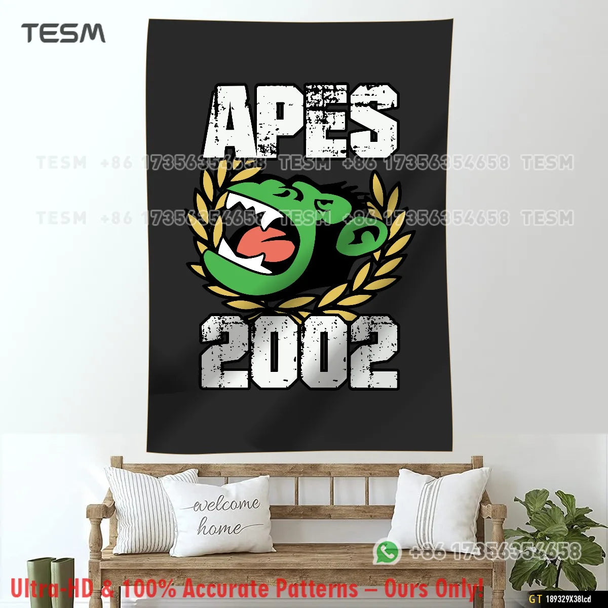 tapisserie supporteur football logo noir moderne clips inclusion sac clips