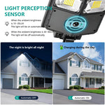 lumière solaire extérieure sensoriel moderne 18 lumières ip65 led noir contemporain