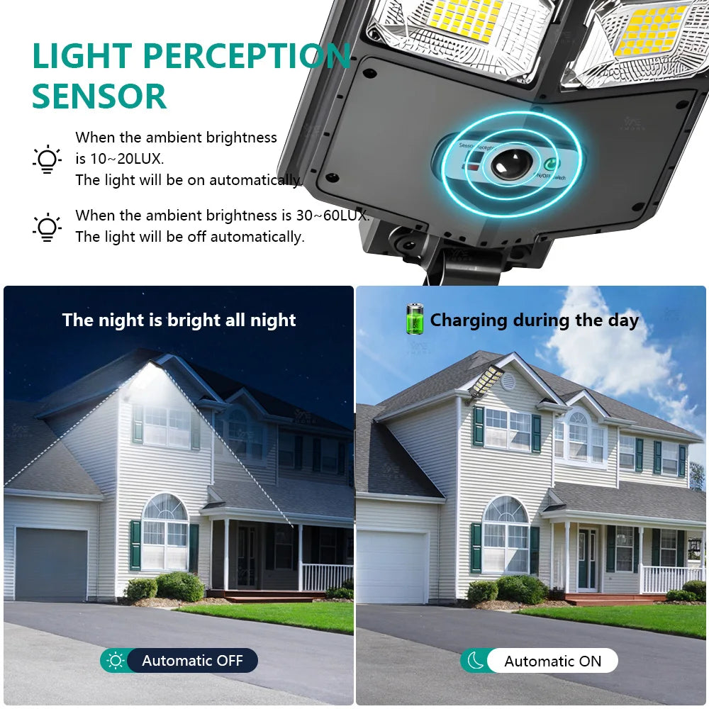 lumière solaire extérieure sensoriel moderne 18 lumières ip65 led noir contemporain