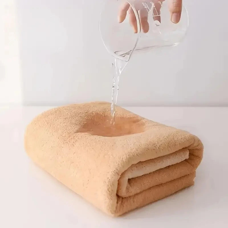 serviette bain douce pelucheuse rose bleu clair moderne 100 polyester lavable rapide absorption 70x140cm