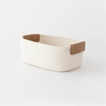 panier moderne confortable peluche coton embroidery couleurs blanc gris rose vert rouge marron poignées