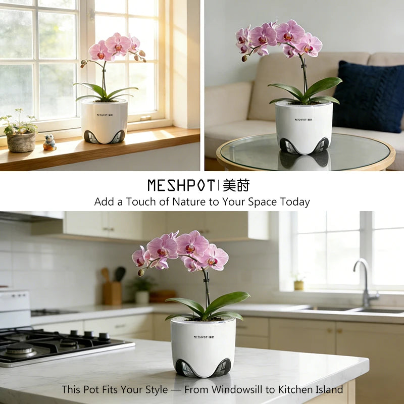pots orchidées blancs modernes perforations ventilation racines aérationintérieurexterne