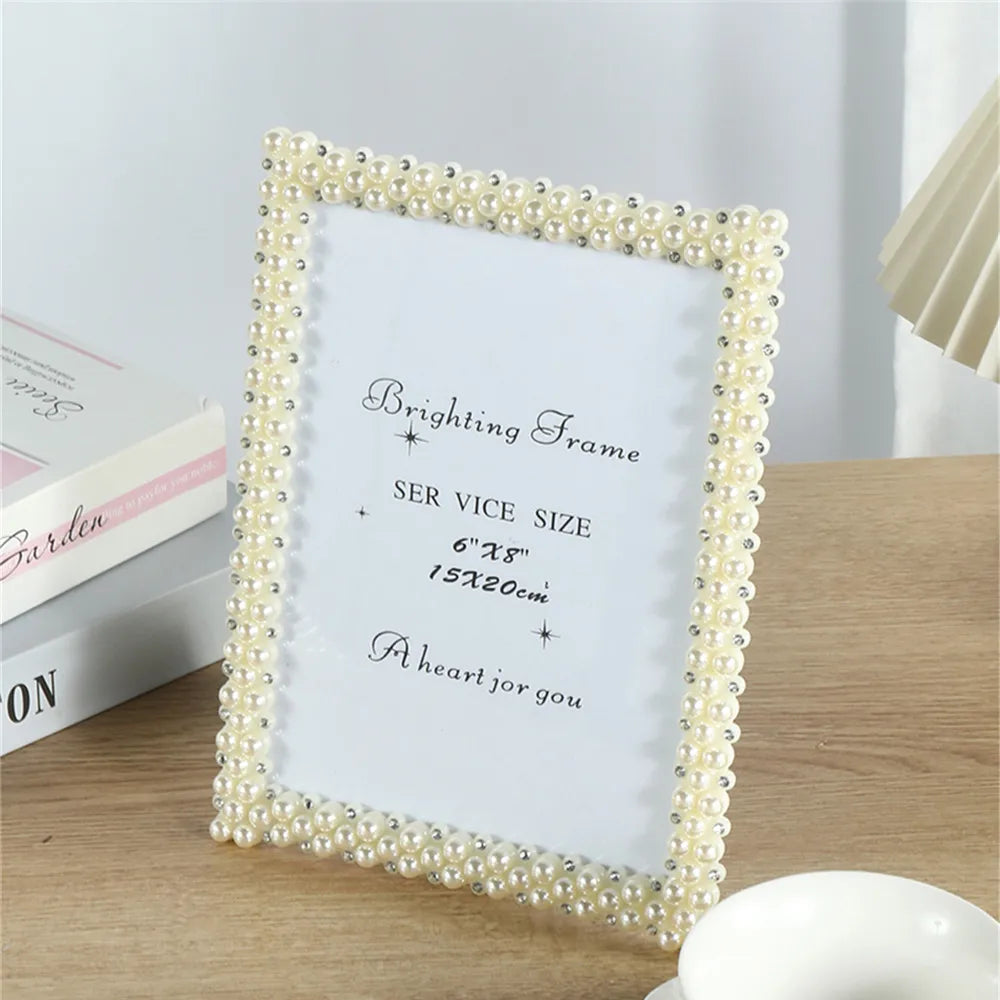 cadre photo strass blanc classique élégant 3x3 4x6 6x8 7x10 10x15 plexiglas