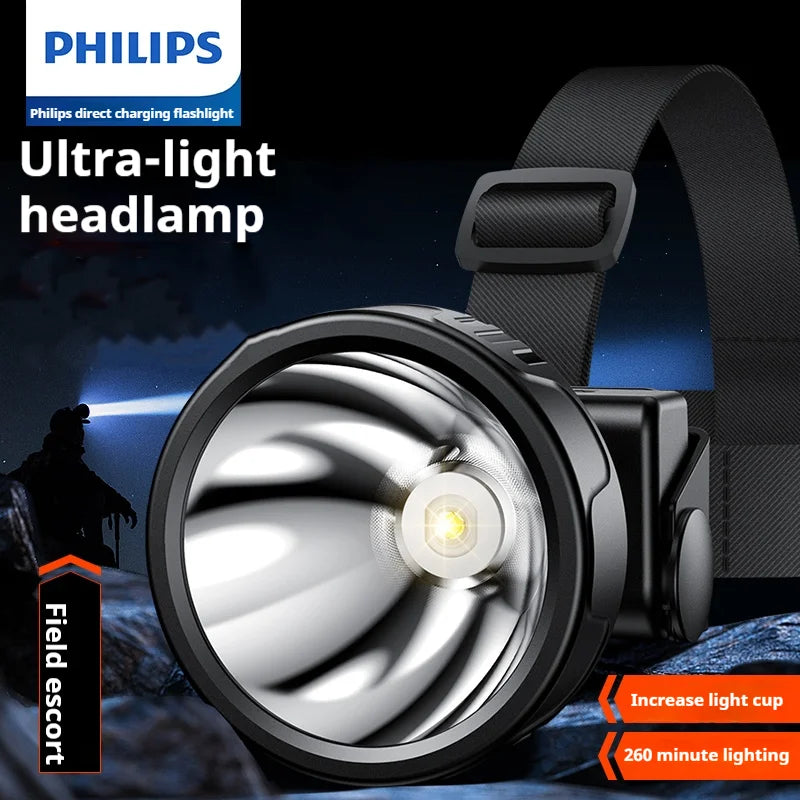 lampe frontale led noire sangle réglable camping pêche auto défenseextérieur