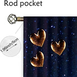 rideaux imprimés nuit étoilée papillons enfant bleu or décoratif rod pocket polyester moderne