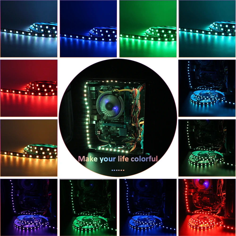 ruban led rgb adhésif 12v ip65 waterproof vert bleu rouge violet techno