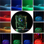 ruban led rgb adhésif 12v ip65 waterproof vert bleu rouge violet techno