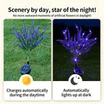 décoration jardin plante artificielle lumineuse violet feuilles fines moderne LED solaireextérieur balcon fête mères