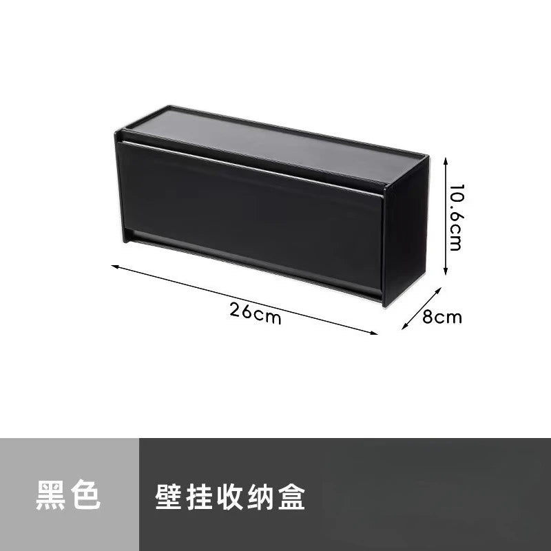 boîte rangement réutilisable blanc noir moderne compartiments éponge bâtonnets oreille cosmétiques sans perçage fixations