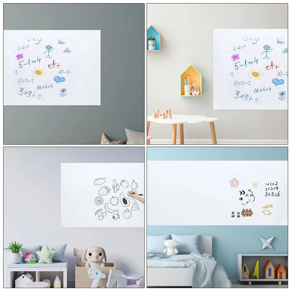 tableau blanc autocollant effaçable sec moderne adhésif mur 45x300 cm facile nettoyage maison école