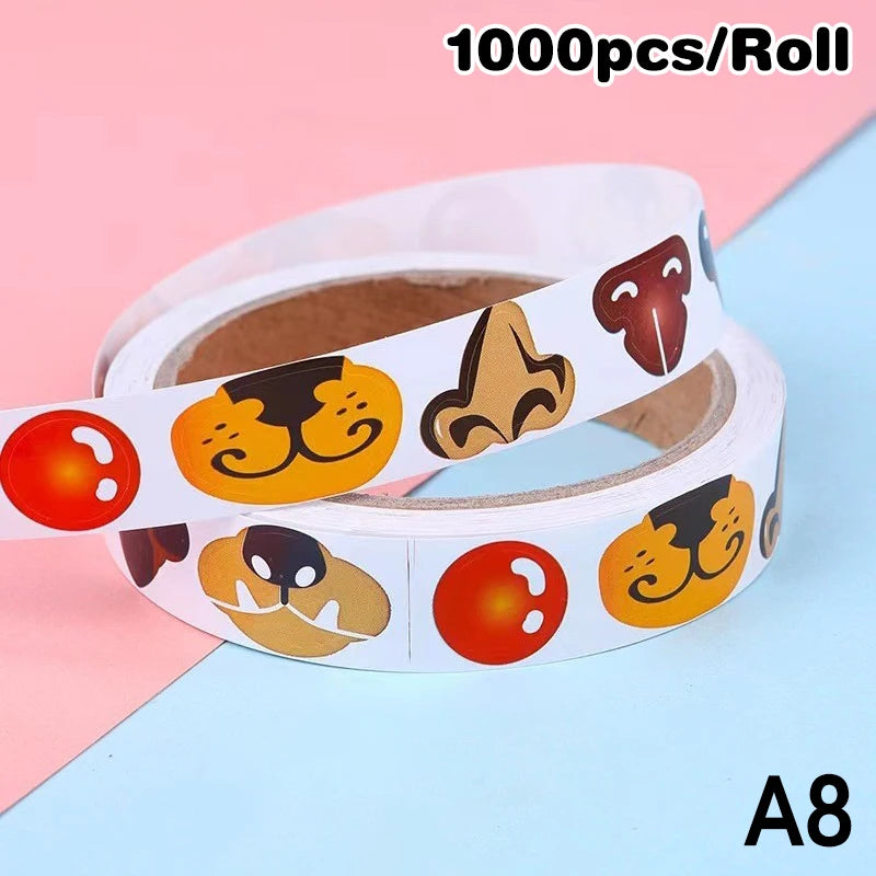 sticker multicolore yeux lèvres sourires adhésif décoration artisanal fête maison fournitures scolaires