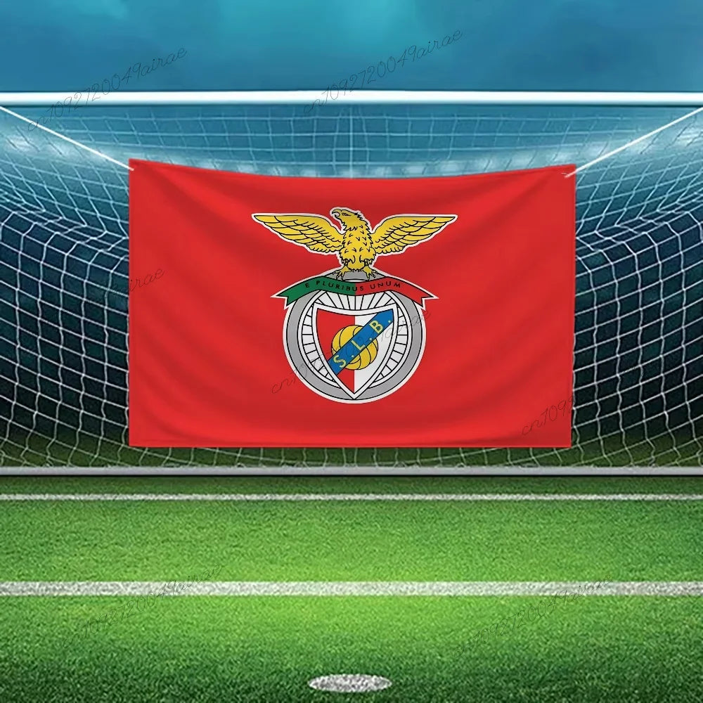 drapeau sport lisboa benfica rouge aigle doré classique intérieur décoration chambre polyester tissage rectangle