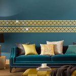rubans décoratifs acrylique gris doré moderne stickers mur miroir 20cmx5cm adhésifs