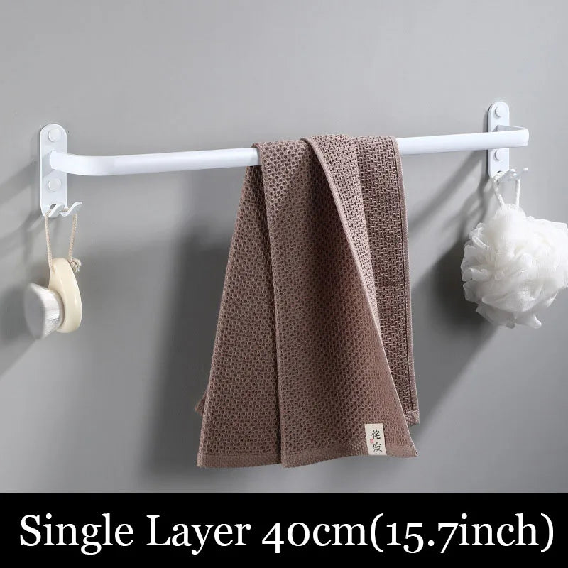 porte serviettes mural blanc moderne aluminium laqué clips trois étages salle bain