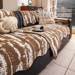 housse canapé marron clair rayures moderne anti poussière lavable machine multiple tailles
