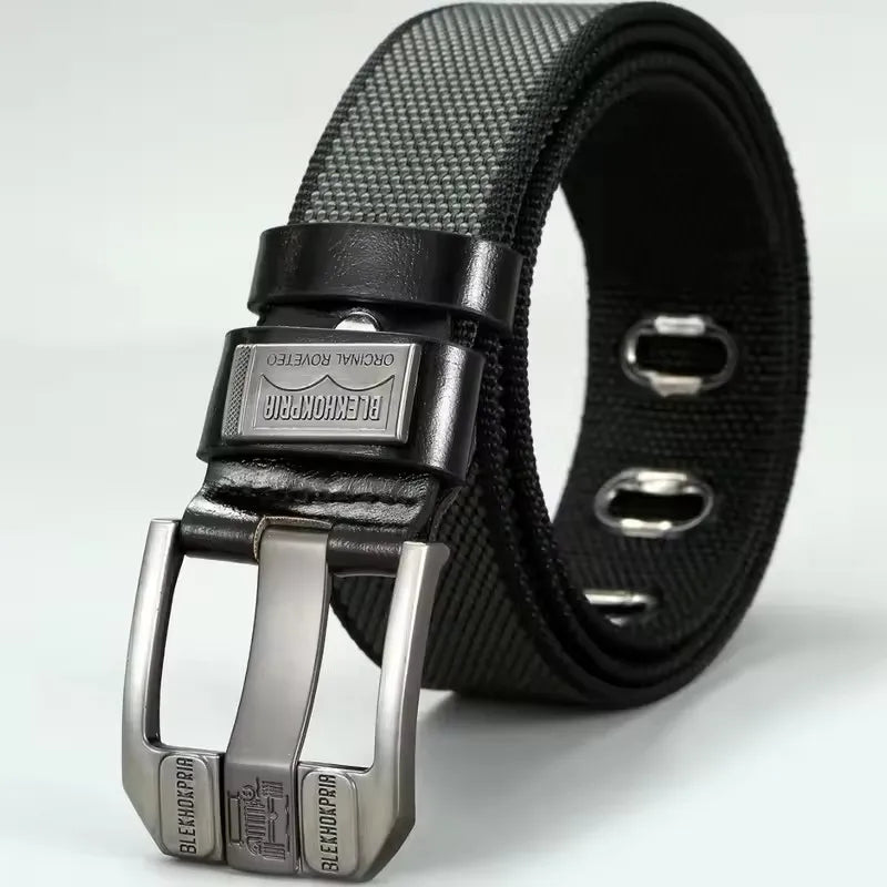 ceinture homme toile marron bleu marine beige noir moderne maille fine boucle clic
