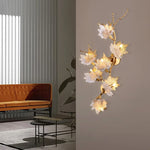 lustre moderne cristal feuilles d'érable organique suspension câbles chambre salon