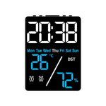 horloge numérique moderne affichage heure jour température humidité alarme rechargeable noir blancécran led