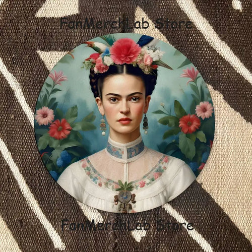 coasters bois illustrés frida kahlo multicolores fleurs artistiques écofriendly table cuisine
