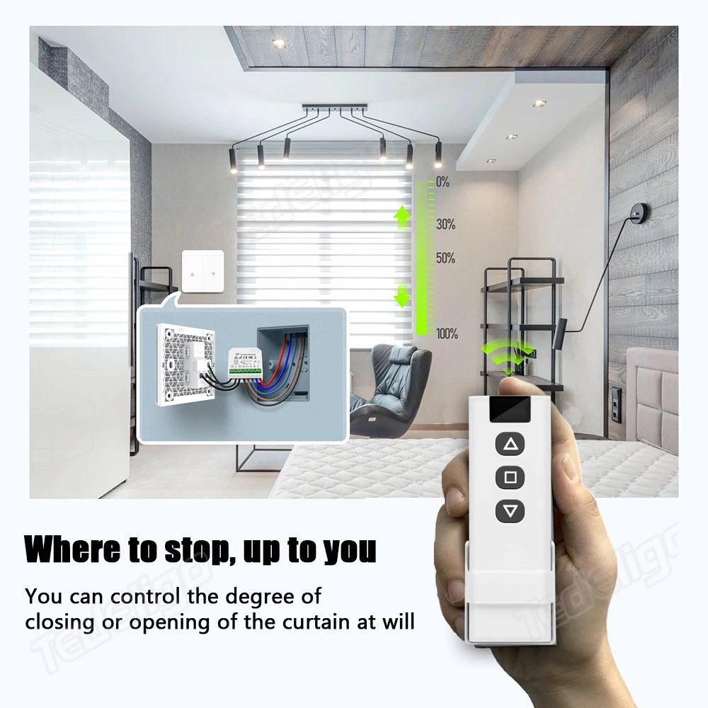 module rideau rf blanc moderne interrupteur mural motorisation rideau commutation télécommande automatique stores roulants