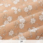 tissu coton lin floral orange feuilles blancs vintage naturel 180x150cm 45x150cm 90x150cm résistance abrasion