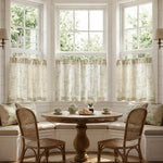 rideau imprimé floral motif botanique vintage semi transparent rustique cuisine maison