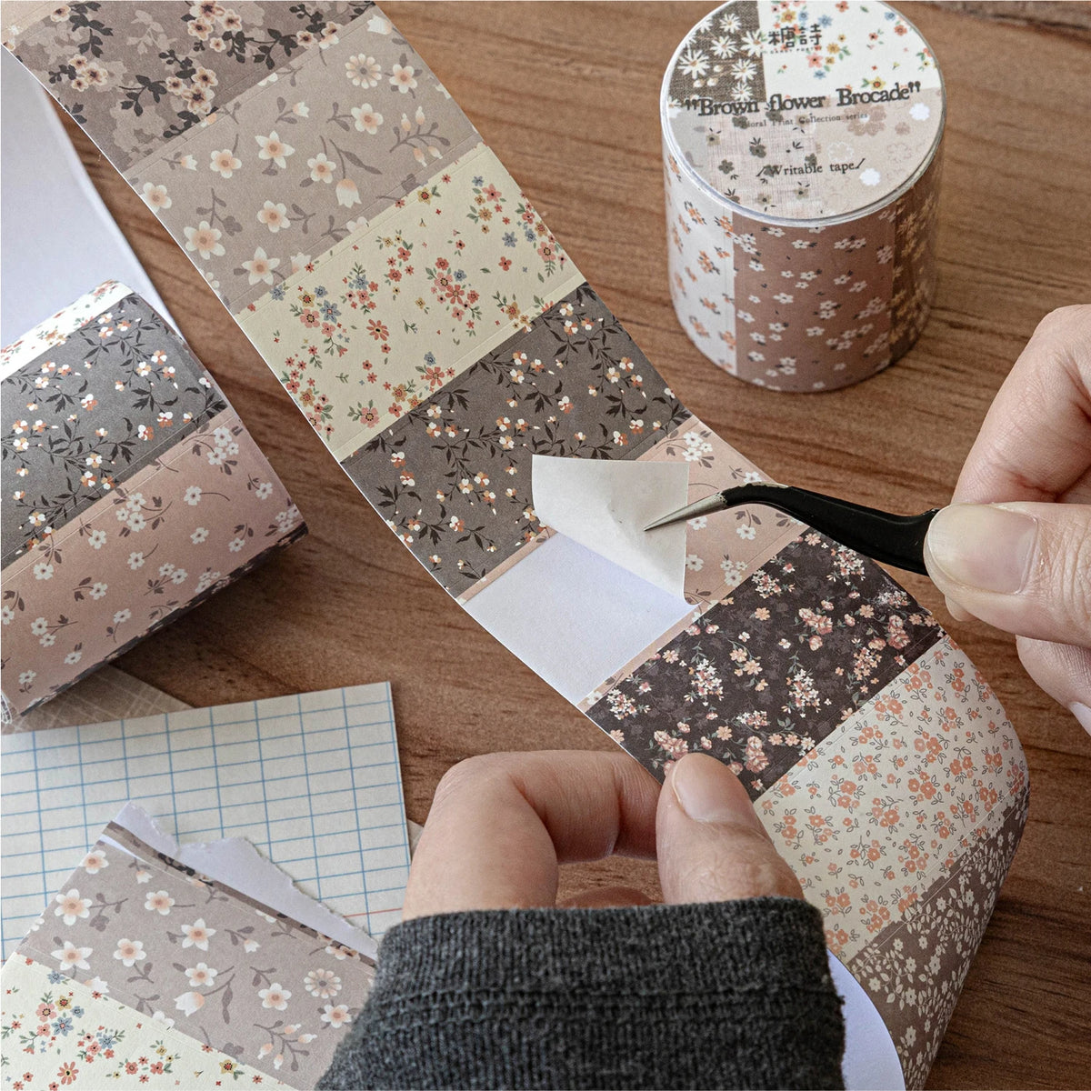 rubans adhésifs décoratifs fleurs vintage blanc bleu vert rose marron violet points floral scrapbooking