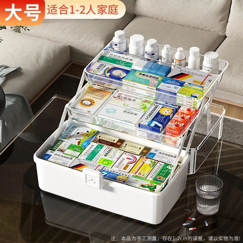 boîte rangement médicaments transparente moderne poignée blanc rose respectueuse environnement