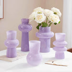 vase verre violet pastel moderne organique salle manger salon tablecoration floral