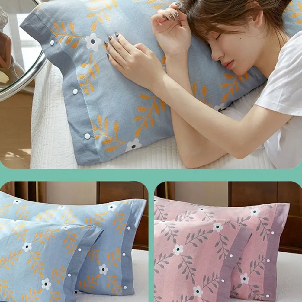 housse coussin fleur coton moderne rose vert olive bleuclair gris blanc feuille verte 50x75cm