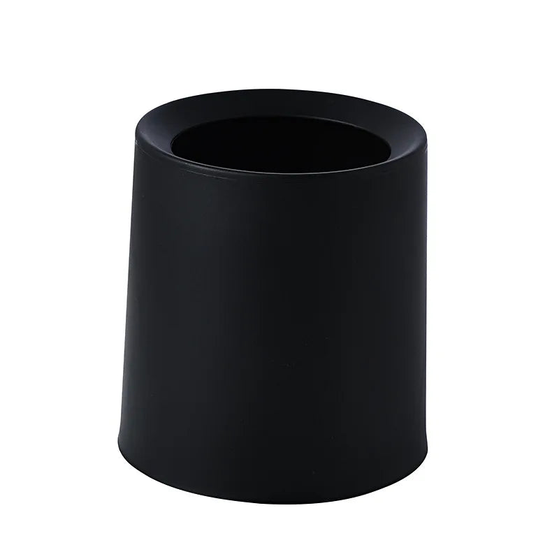 petite poubelle cuisine ronde plastique blanc noir motif cerf lettre minimaliste