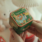 boîtes métalliques réutilisables boîtes bonbons vintage illustrées animaux motifs floraux opaques mignonnes