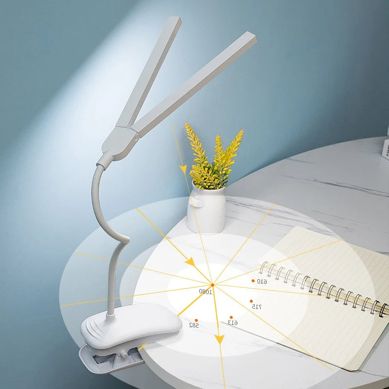 lampe moderne led rechargeable pinces blanc sans ombre tactile variable protection yeux étude chambre