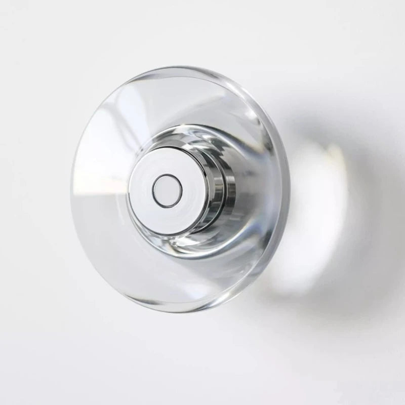 Applique murale moderne cristal argenté led transparent minimaliste fixée mur