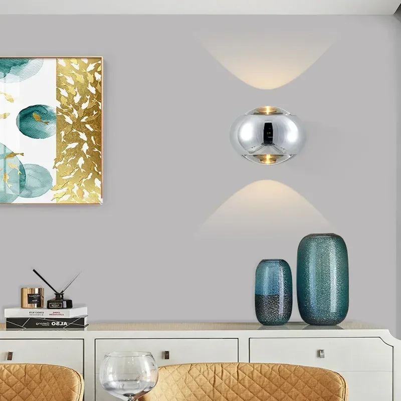 applique murale led verre or noir moderne brillants intérieur salon chambre