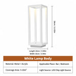 lampe table led rechargeable usb tactile minimaliste moderne blanc métal