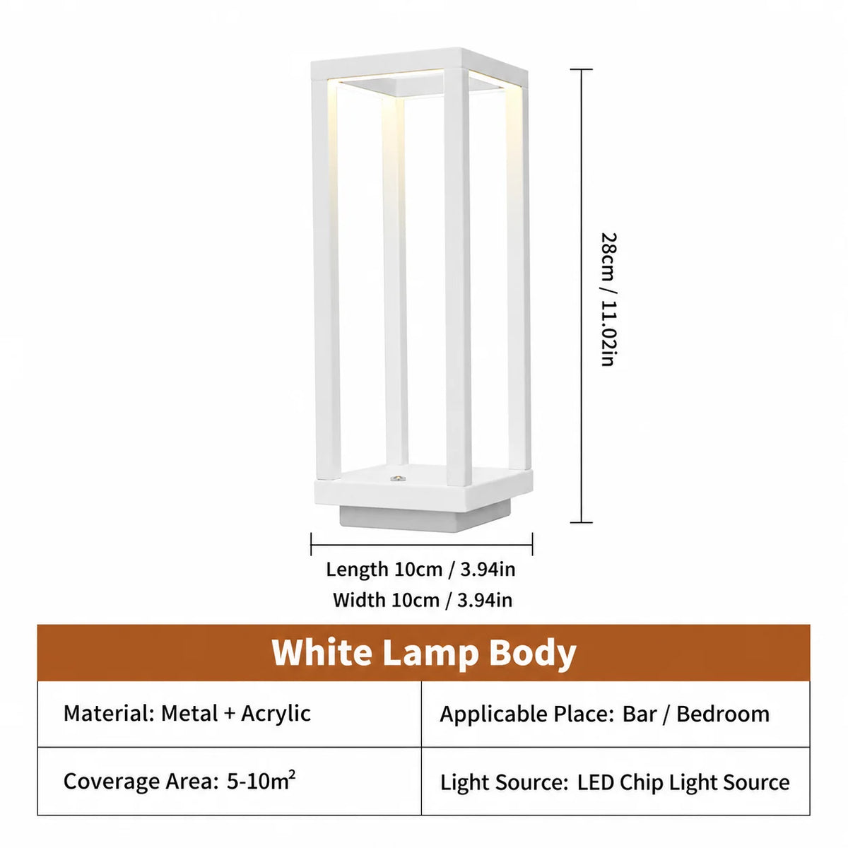lampe table led rechargeable usb tactile minimaliste moderne blanc métal