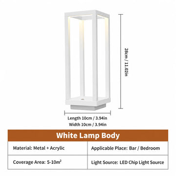lampe table led rechargeable usb tactile minimaliste moderne blanc métal
