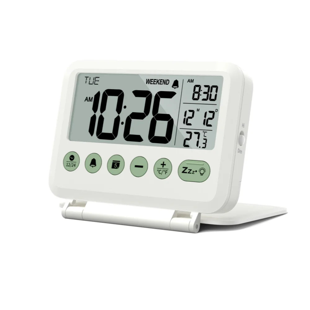 horloge numérique moderne affichage température date sommeil noir lcd led