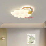 lampe suspendue moderne enfantine nuage arc ciel blanc jaune licorne cordon fixe chambre enfants