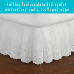 jupe lit blanche brodée fleurs volants dentelle classique élégante lit double grand